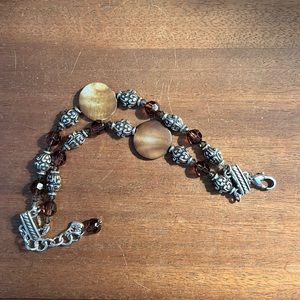 BRIGHTON Double Strand
Brown disc/crystal bead bracelet
